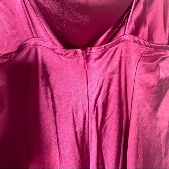LIONESS Magenta Walk The Line Satin Midi Dress Size XXL - Picture 10 of 15